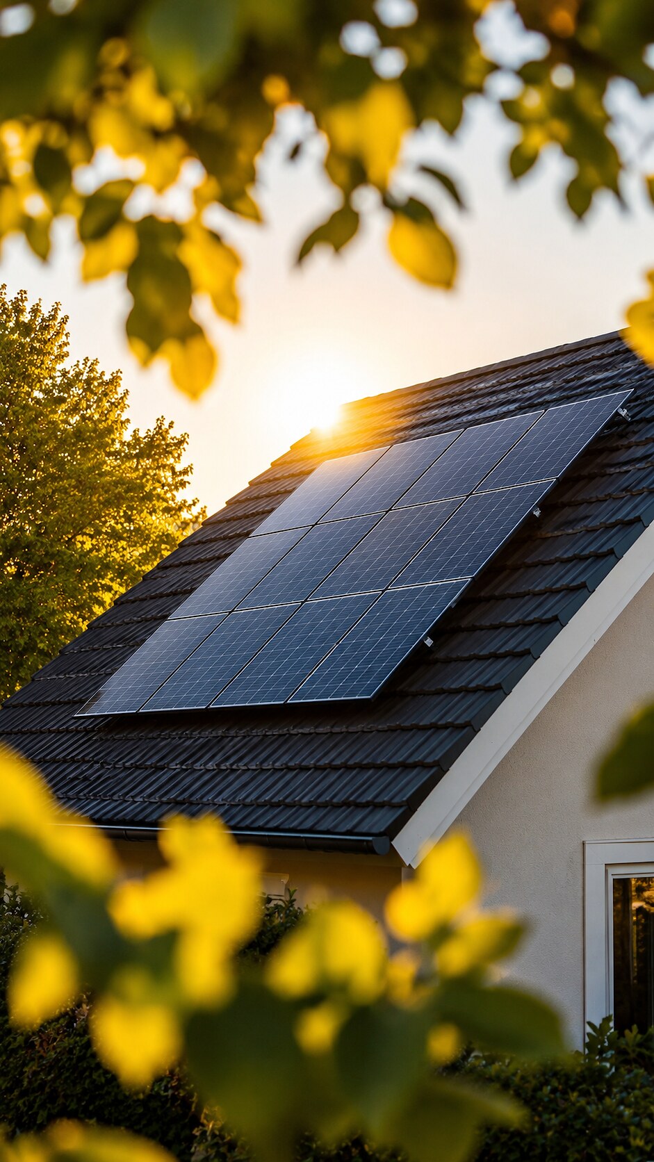 Photovoltaikanlage und Wärmepumpe für erneuerbare Energie, deutschlandweit
